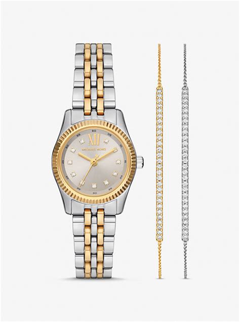 michael kors watch with matching bracelet|lexington pavé two.